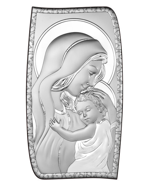 Obrazek z wizerunkiem Matki Bożej o nieregularnym kształcie