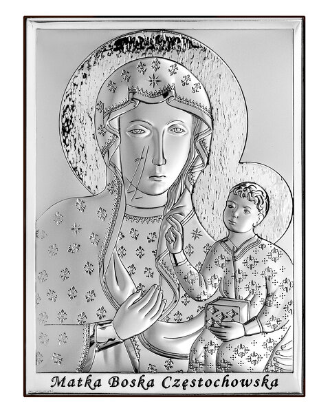 Obrazek z wizerunkiem Matki Bożej Częstochowskiej z podpisem