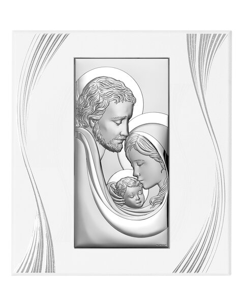 Obrazek z wizerunkiem Św. Rodziny z cytatem na białym panelu